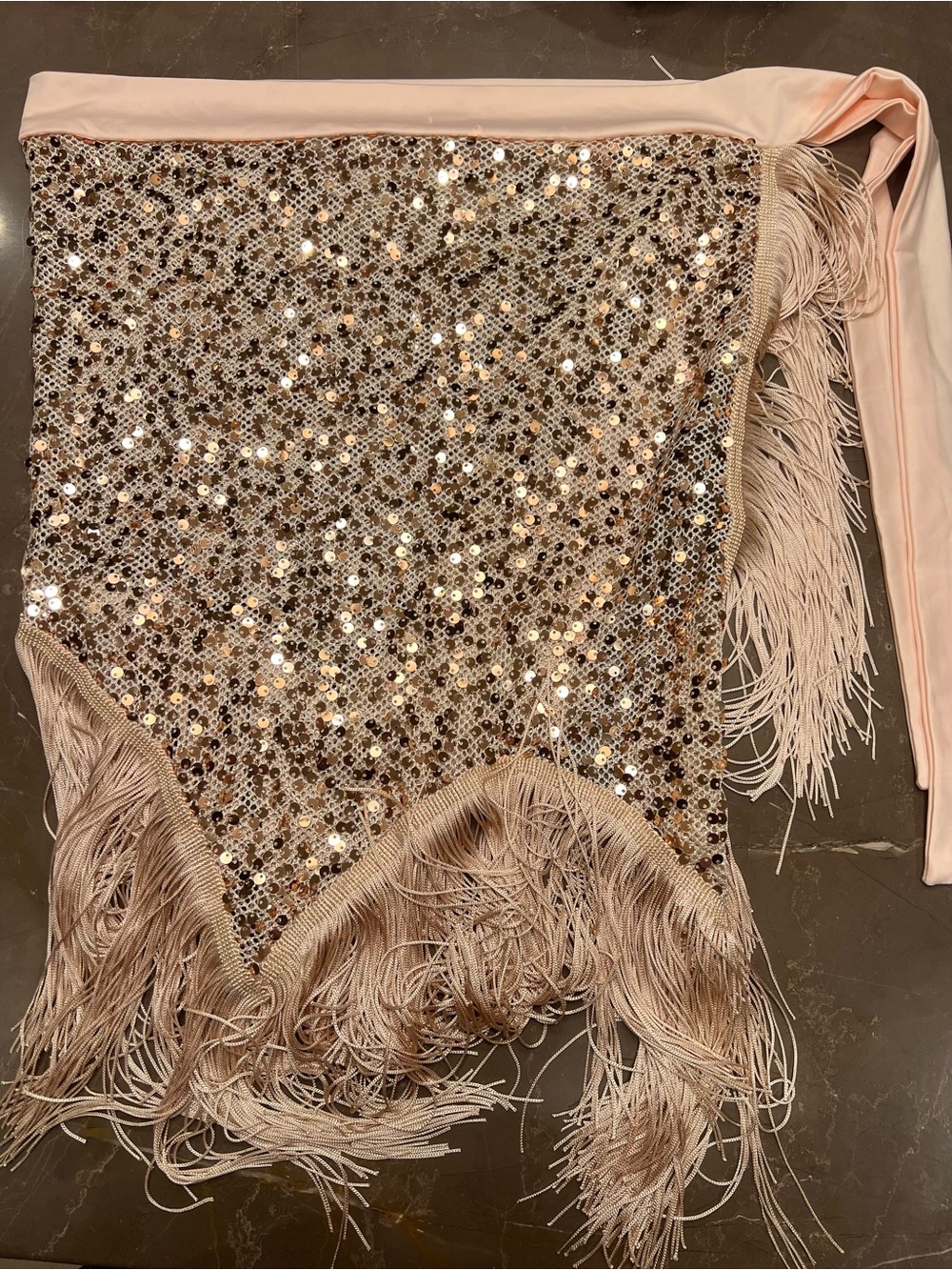 Sequin Fringe Belly Dance Hip Scarf - Picture 3 of 3